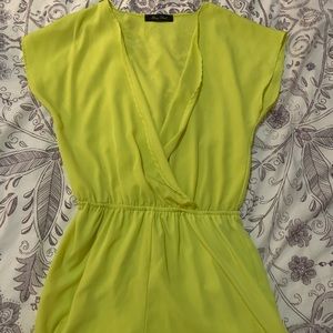 Lime yellow flounce romper